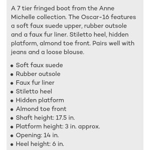 Anne Michelle | Shoes | Anna Michelle Fringe Chestnut Heeled Boots